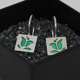 High Fashion Style Tulip Design Handmade Resin and Sterling Silver Earrings