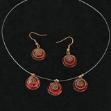 Handmade Small Enamel on Copper Jewel Set