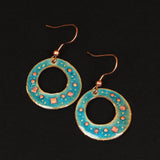 Handmade Round Enamel Hoop Earrings