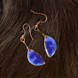 Handmade Enamel On Copper Earrings