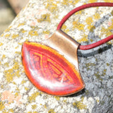 Eye Shape Handmade Enamel On Copper Necklace