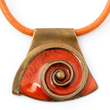Handmade Enamel Necklace With Snail Design