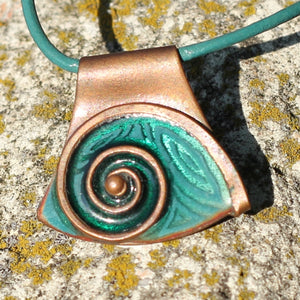 Handmade Enamel Necklace With Snail Design