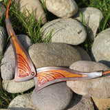 Handmade V Shape Enamel On Copper Pendant
