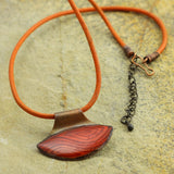 Eye Shape Handmade Enamel On Copper Necklace