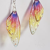 Handmade Rainbow Fairy Butterfly Wing Earrings