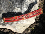 Handmade Leather Bracelets With 3 Enamel Mosaics