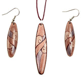 Handmade Elliptic Enamel On Copper Jewel Set