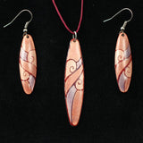 Handmade Elliptic Enamel On Copper Jewel Set