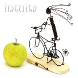 Gliding Girl With Bicycle Wire Figurine
