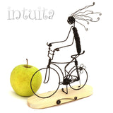 Gliding Girl With Bicycle Wire Figurine