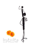 Child Hiking With Daddy Wire Figurine