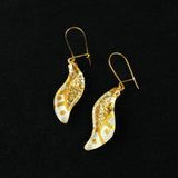 Handmade Uniquely Shaped Handpainted Glass Earrings