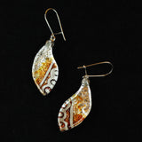 Handmade Uniquely Shaped Handpainted Glass Earrings
