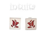 High Fashion Style Tulip Design Handmade Resin and Sterling Silver Studs