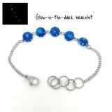 Dainty Royal Blue Color Glow-in-the-dark Dot Painted Bracelet