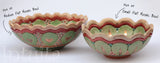 Small Flat Green, Orange, Claret and Beige Color Gilded Mosaic Ceramic Bowl