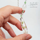 Real Icelandic Lichen Flower Incased In Unique Shape Resin Necklace